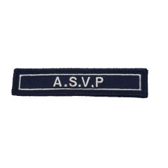 Barrette A.S.V.P brodée sur velcro