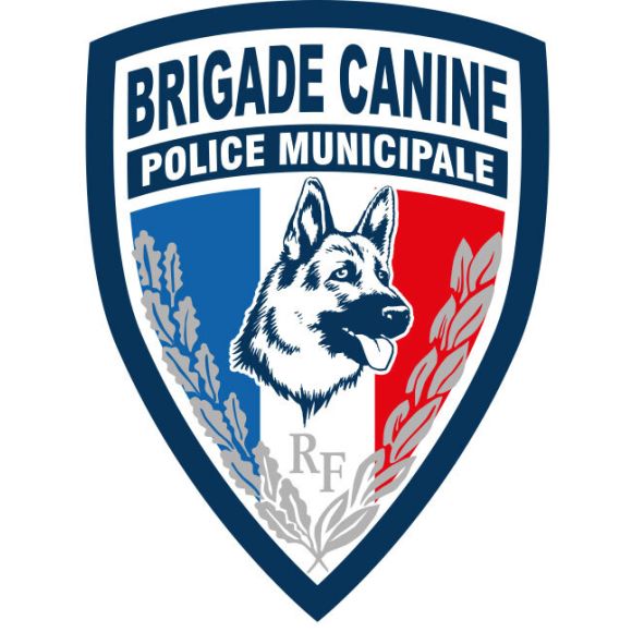 Ecusson plastifie relief brigade canine sur velcro