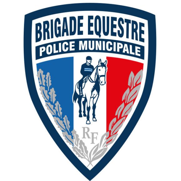 Ecusson plastifie relief brigade equestre sur velcro