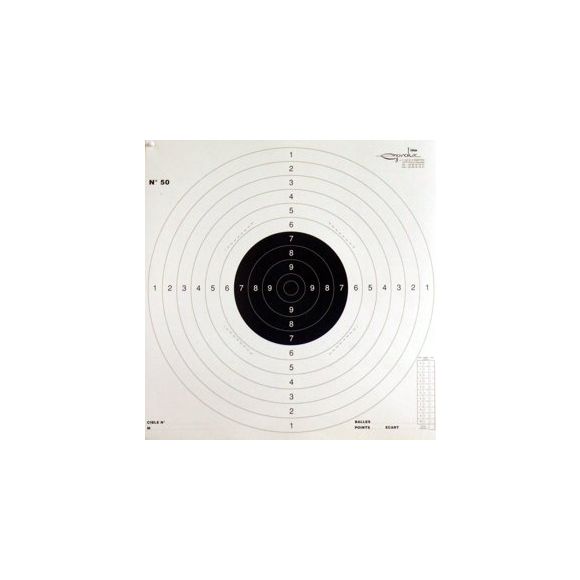 Cible gravolux c0010 - Pistolet 25/50 metres (n°50) format 53x52cm - carton - par 100
