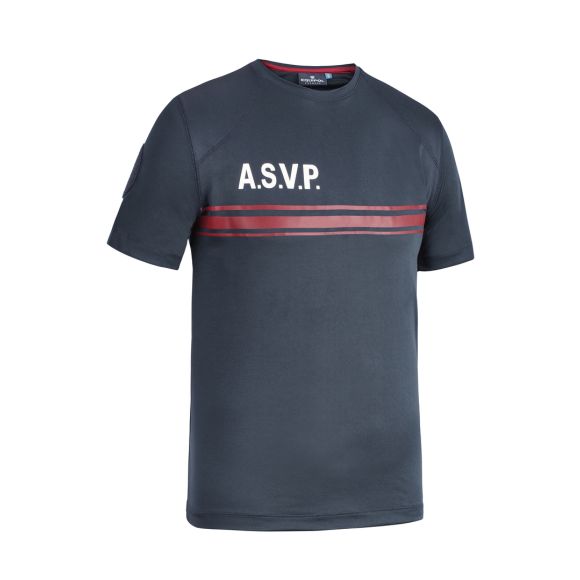 Tshirt A.S.V.P Bordeaux manches courtes - Dry-tec -Taille 3XL + velcro bras d et g