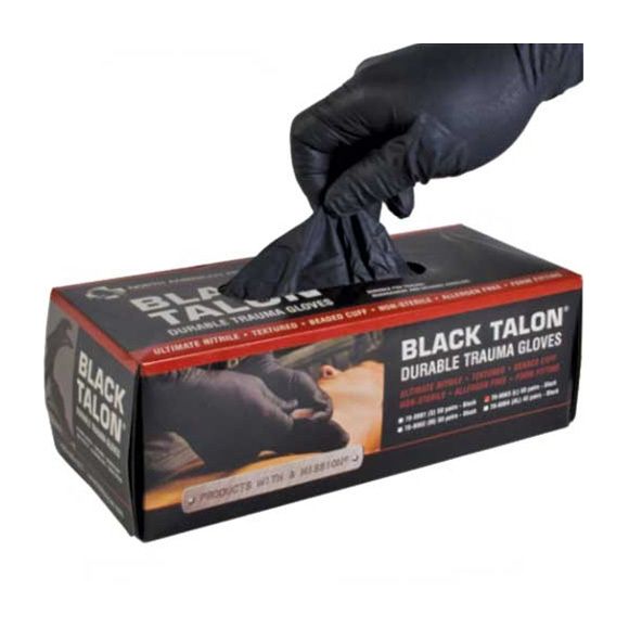 Gants  nitrile Narescue - Noirs - M - Boite de 100 Gants